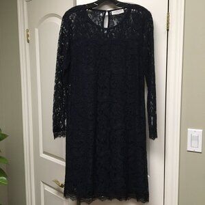 Navy & black guipure lace dress, size DK 36